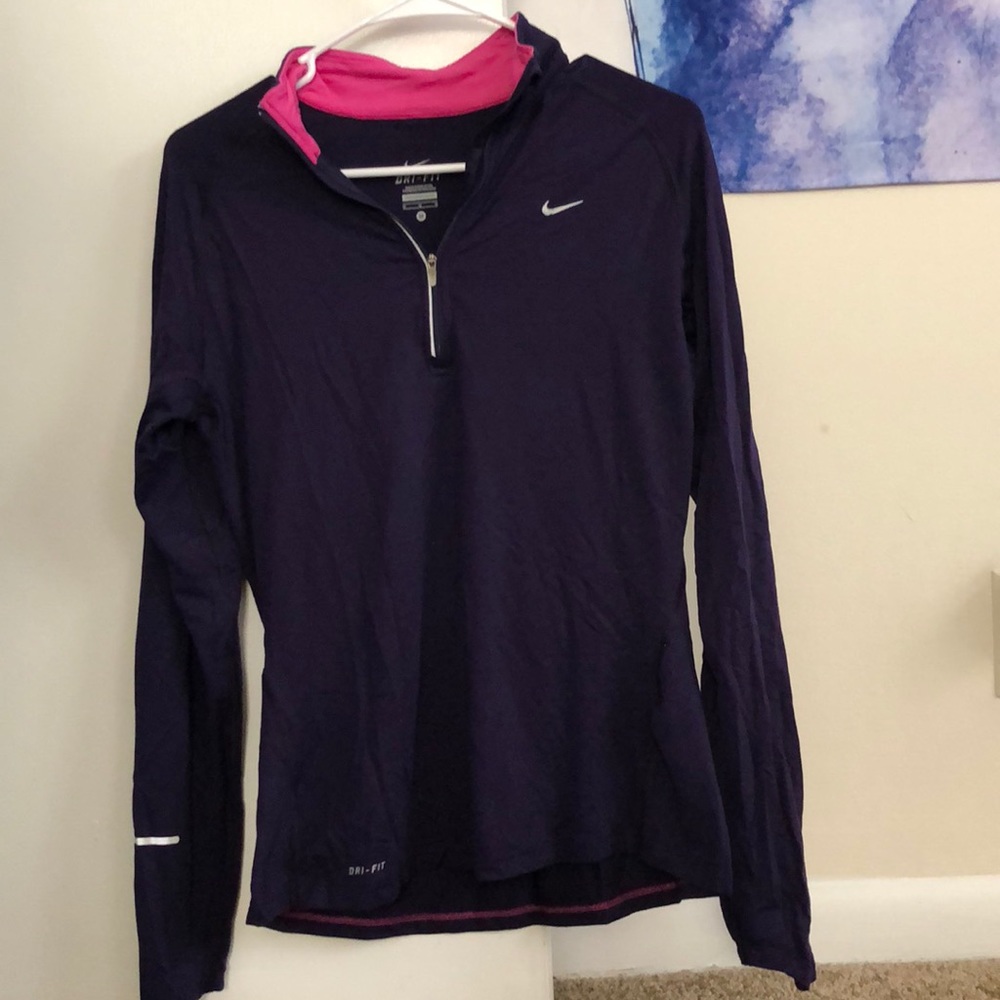 Purple Nike Dri-fit half zip pullover